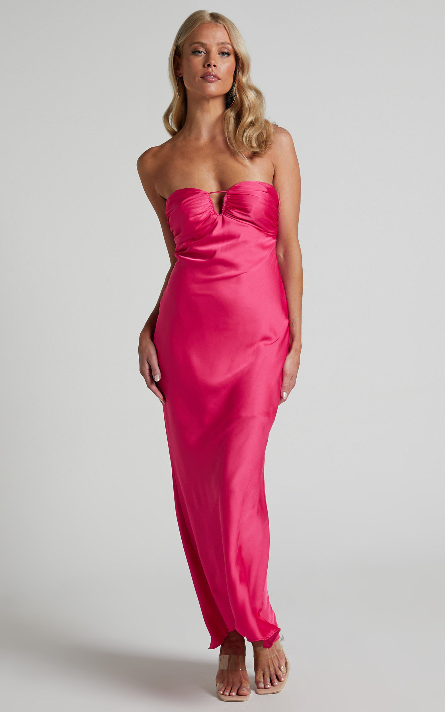 Raya Midi Dress Keyhole Cut Out Sweetheart Strapless Dress in