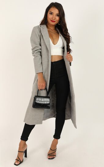 Green With Envy Coat In Grey Marle