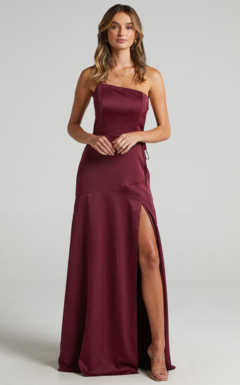 Find Your Tribe Dress in Mulberry Satin