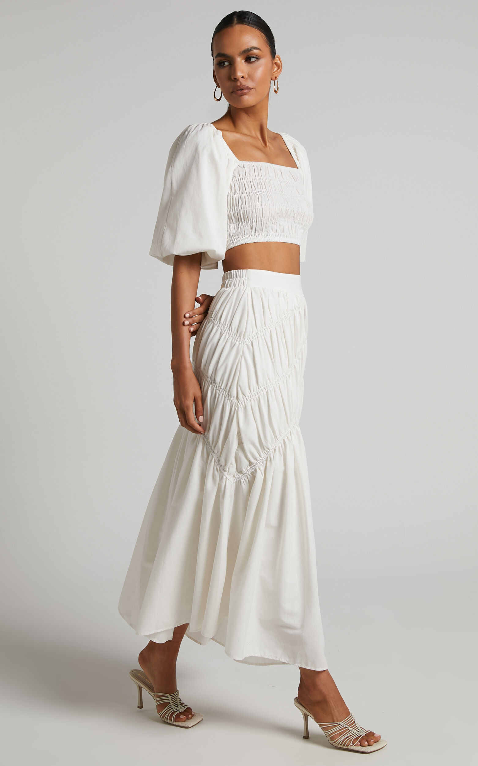 Tiered linen skirt store