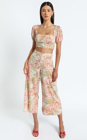 Olympia Two Piece Set in Palm Print