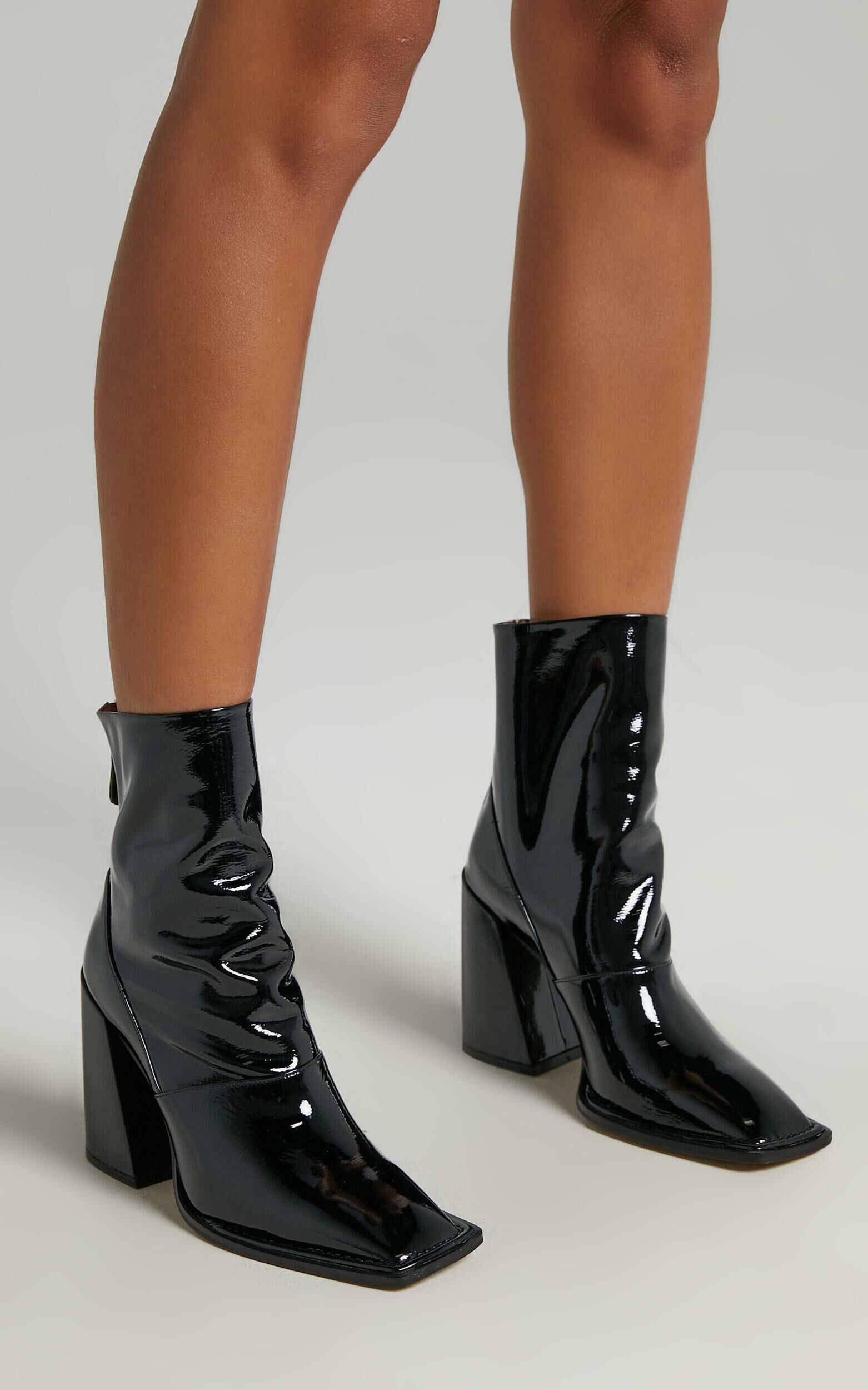 Alias Mae Eden Boots in Black Patent Showpo