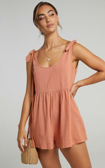 Bring This Down Playsuit in Dusty Rose