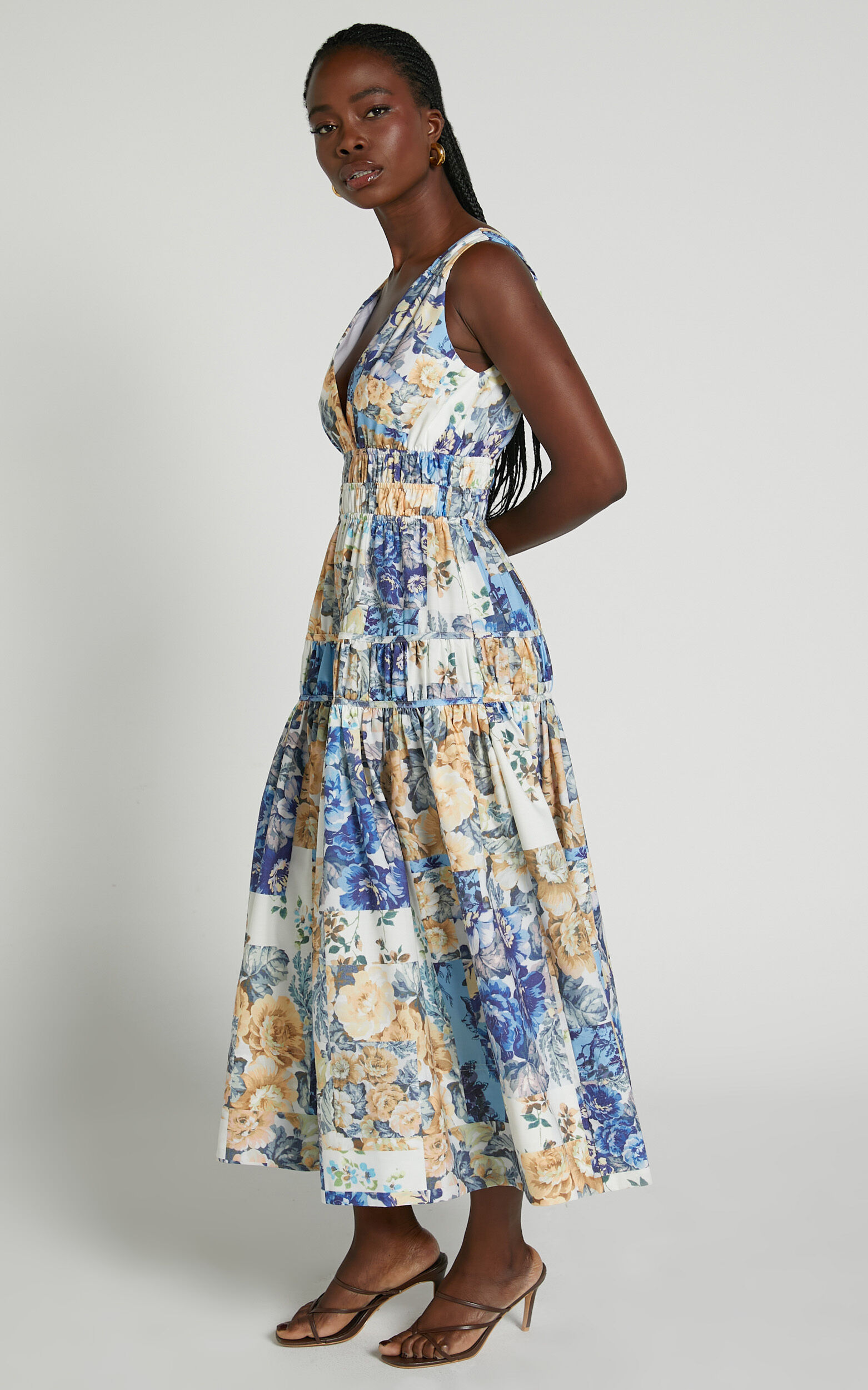 Patchwork floral best sale dress