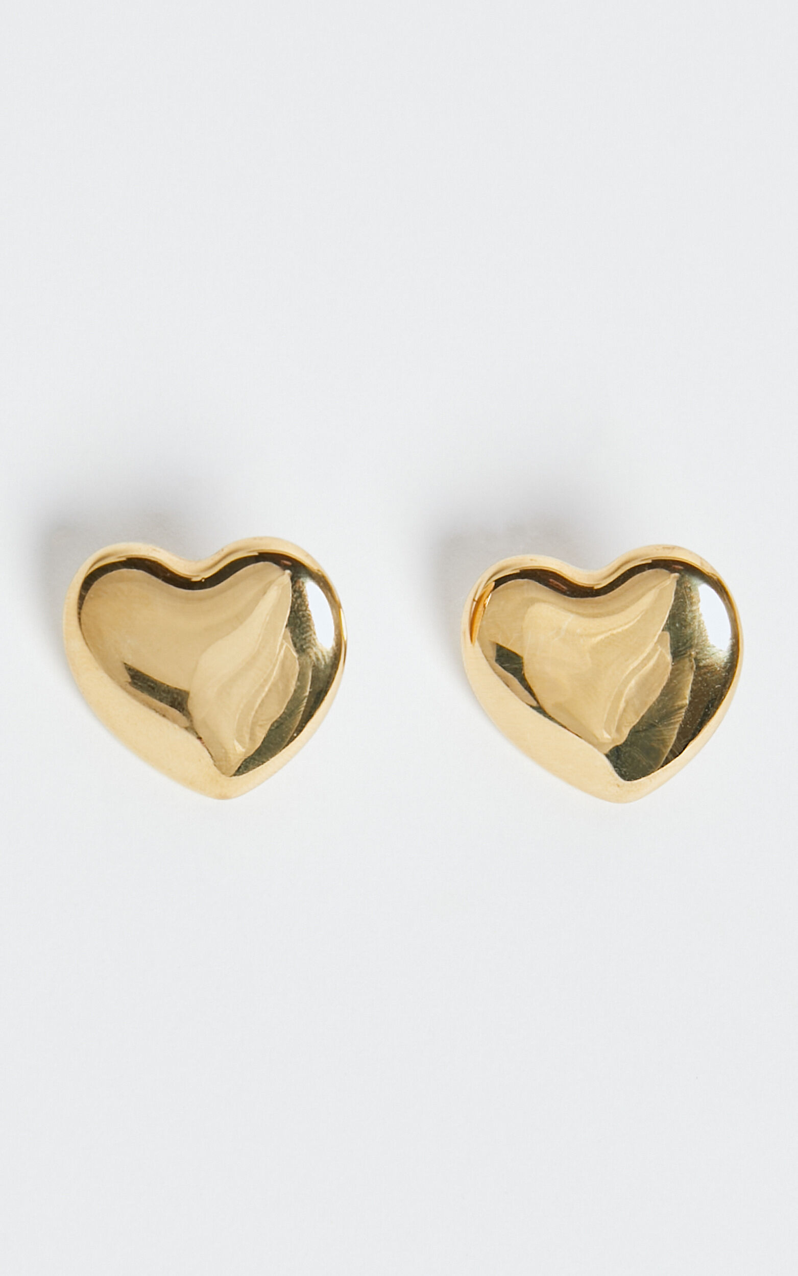 Jolene Earrings - Heart Shaped Statement Earrings in Gold - NoSize, GLD1