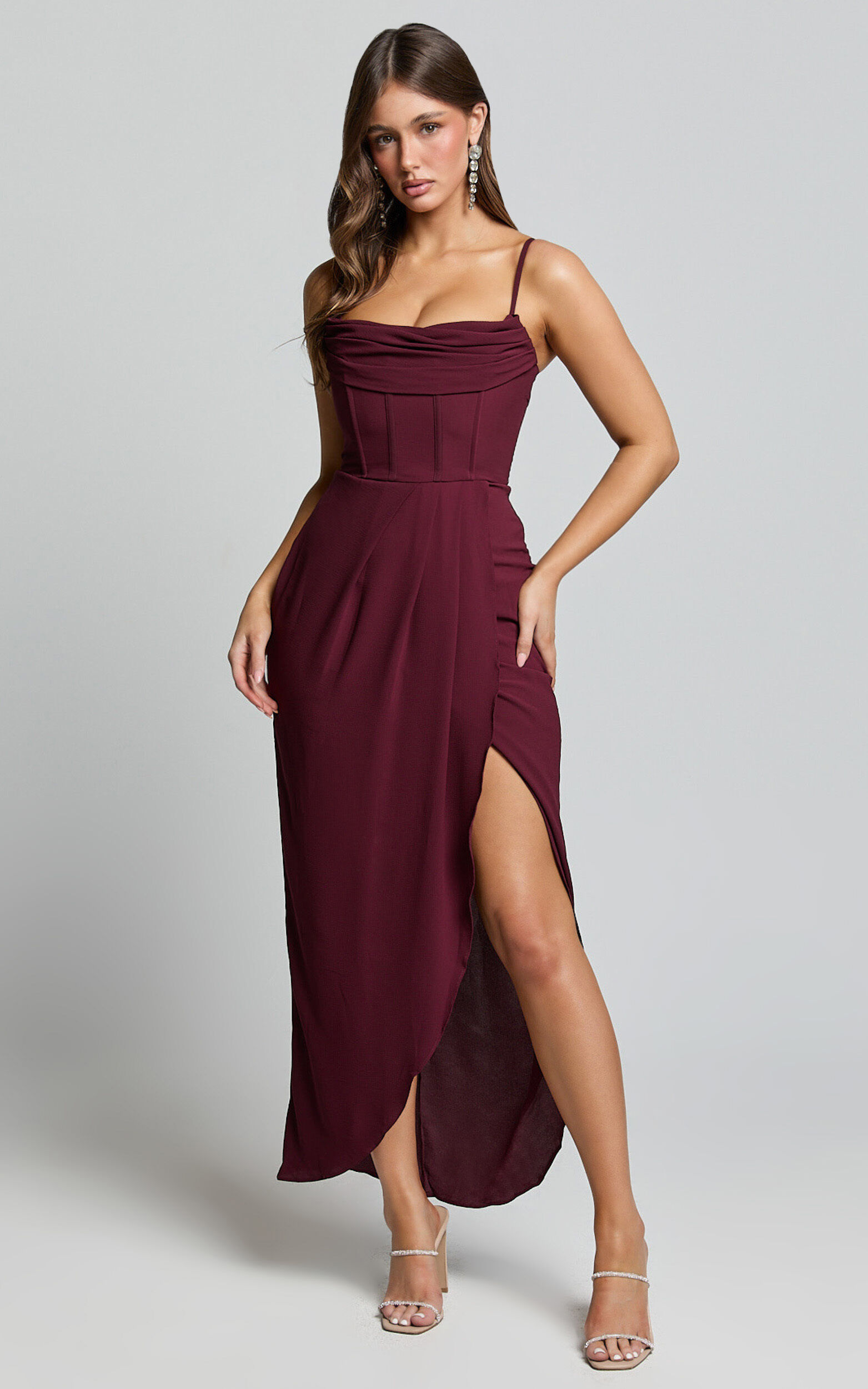 Wine dress midi hot sale
