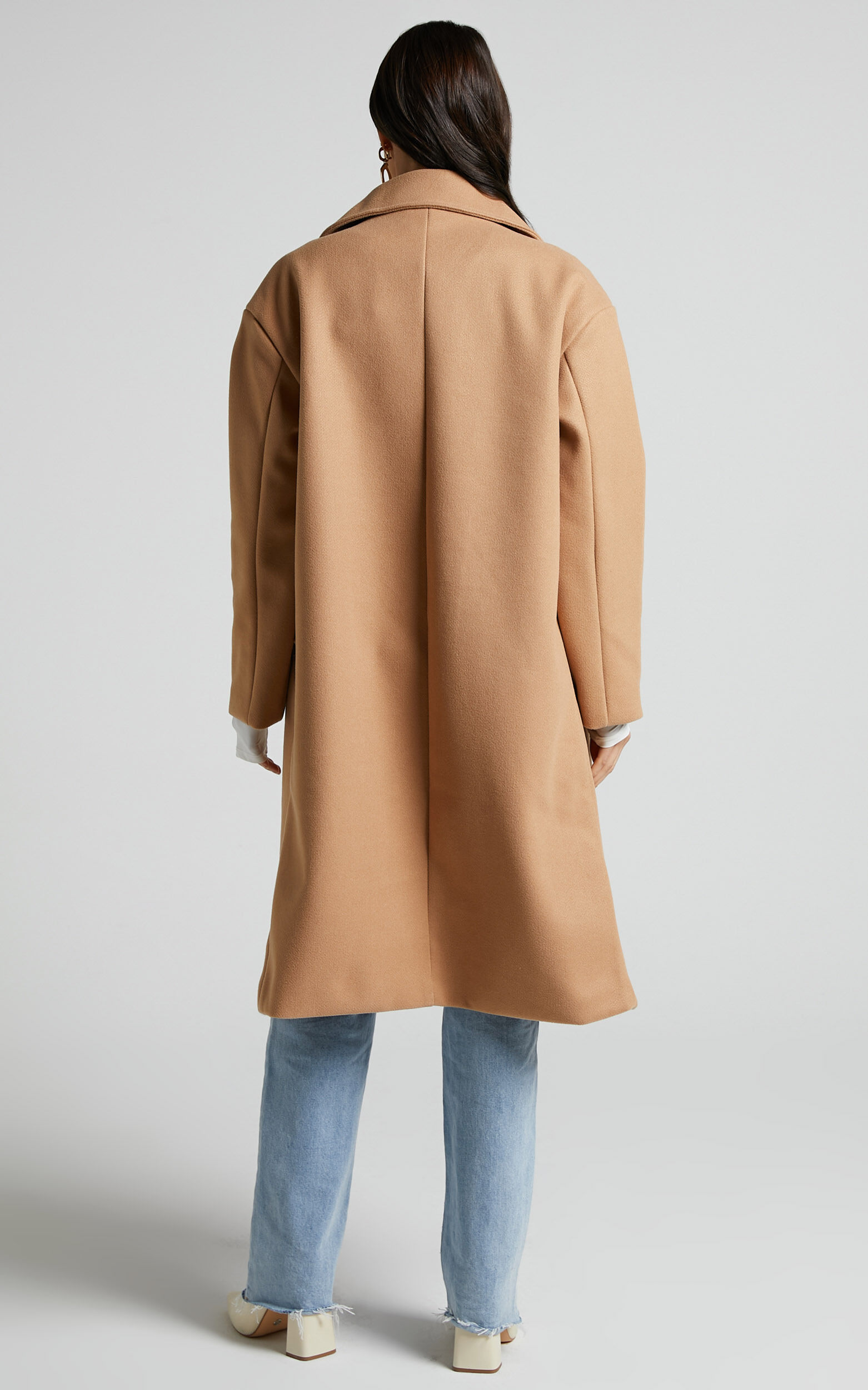 Beige longline coat shop