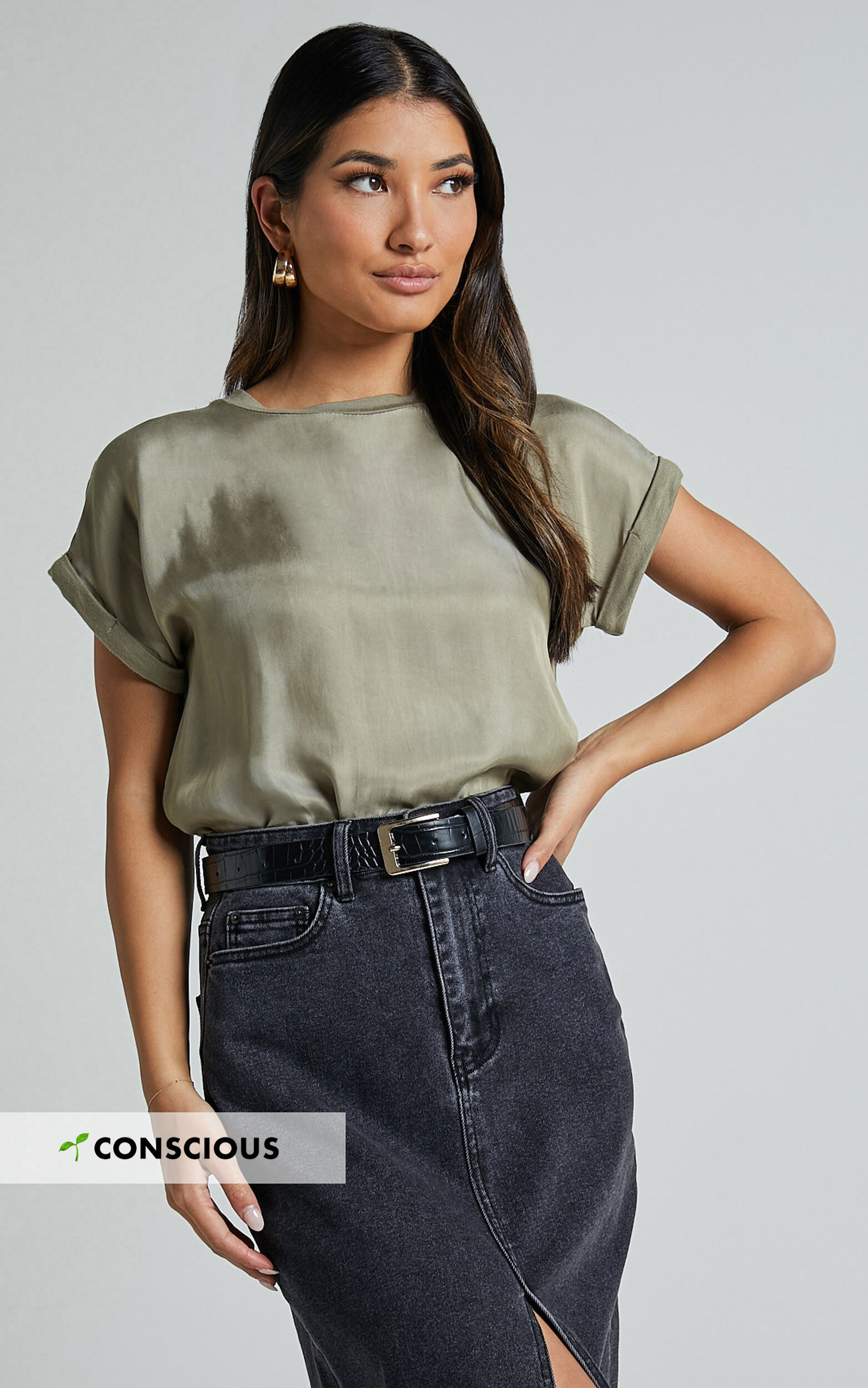 Tinaya Top - Raglan Shell Top in Olive - 04, GRN1
