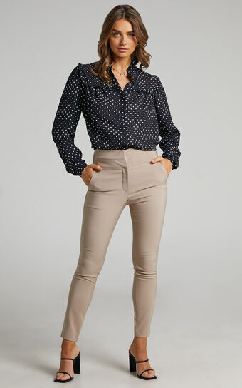 Hailey Trousers - High Waisted Trouser in Stone