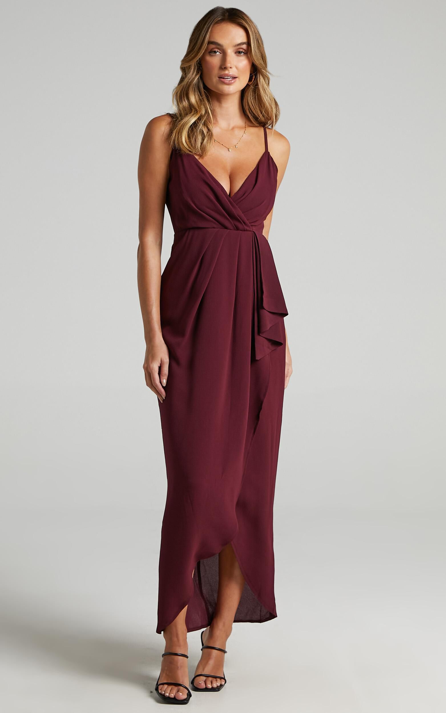 Gave Me You Maxi Dress In Wine Showpo USA