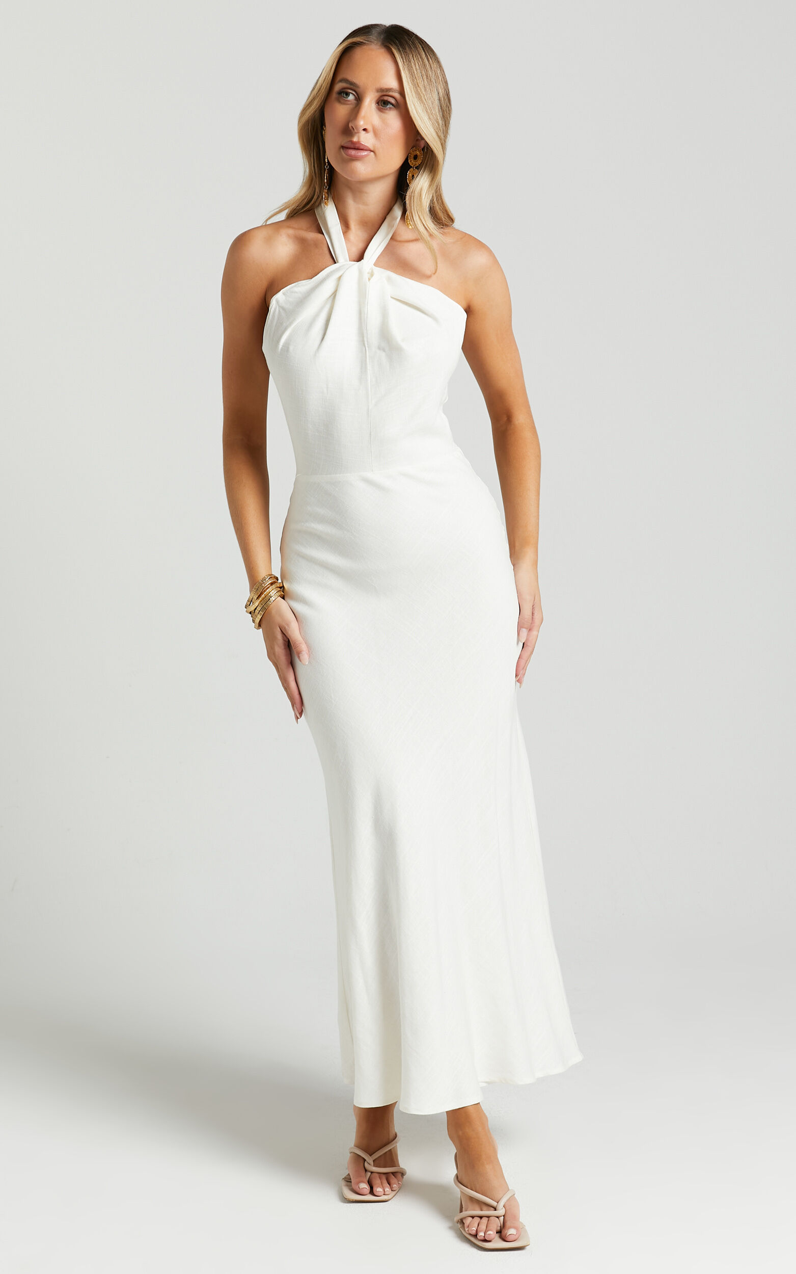 [MONOHA] / ☆ 25SS Drawstring maxi long dress / white Drawstring maxi long dress (white) : MONOHA