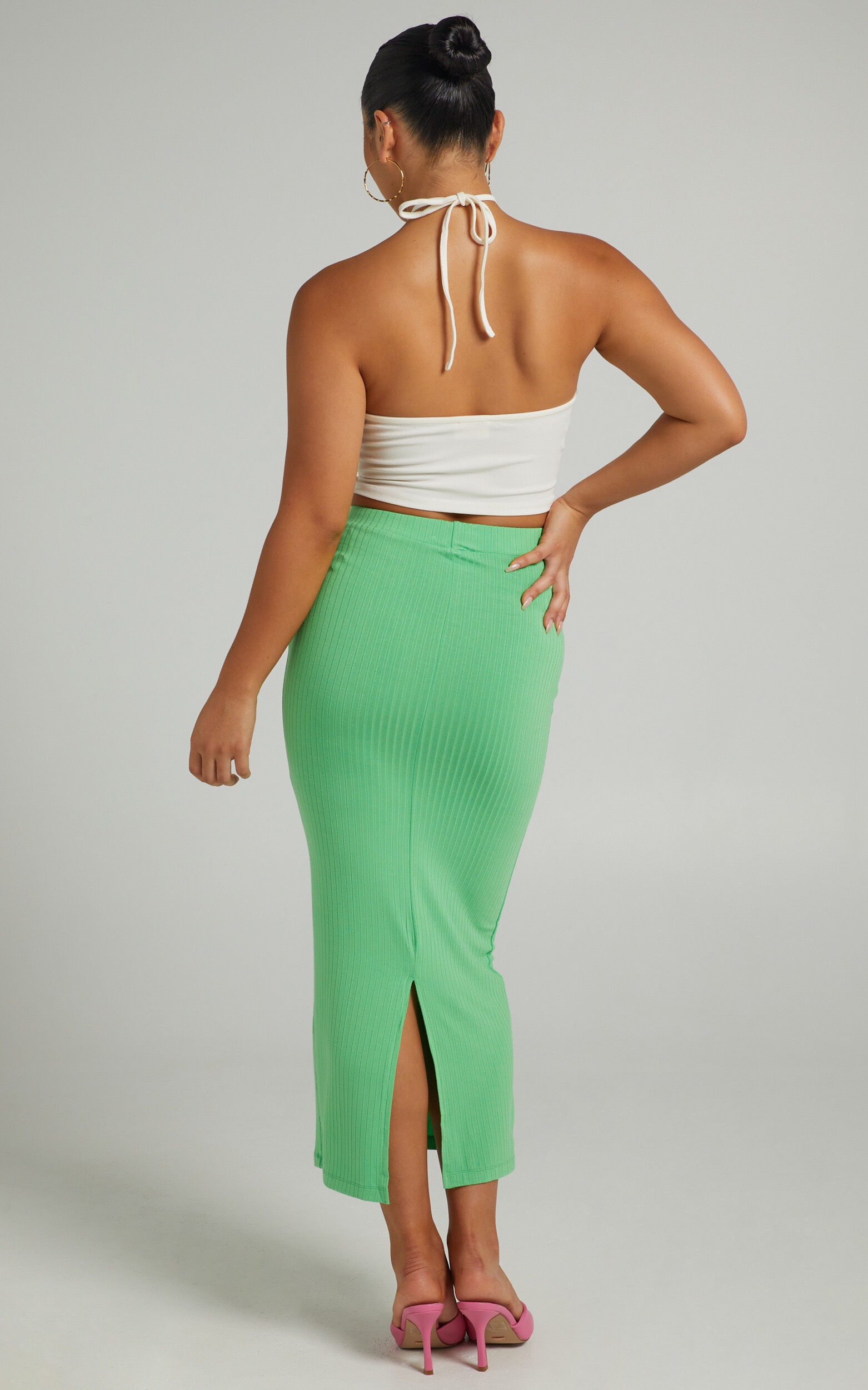 Green bodycon maxi skirt online