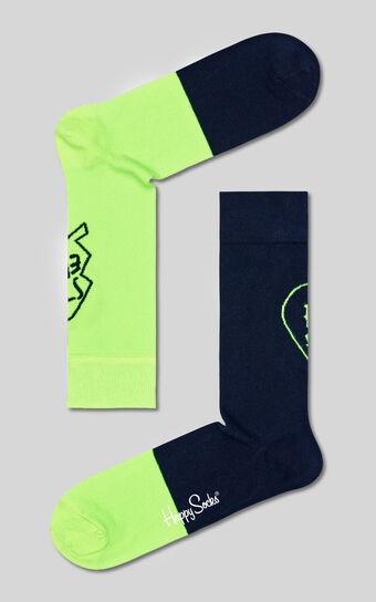 Happy Socks - Bestie Socks Gift Set 2-Pack in Black/Yellow
