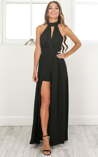 Dont Rain On My Parade Playsuit In Black