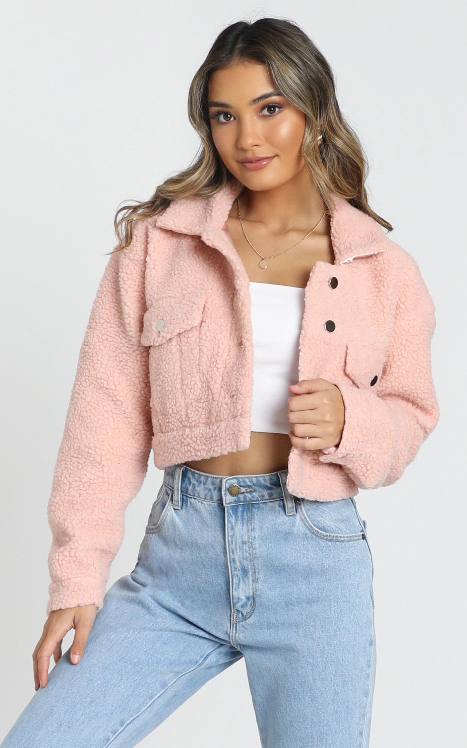 Blush teddy jacket store