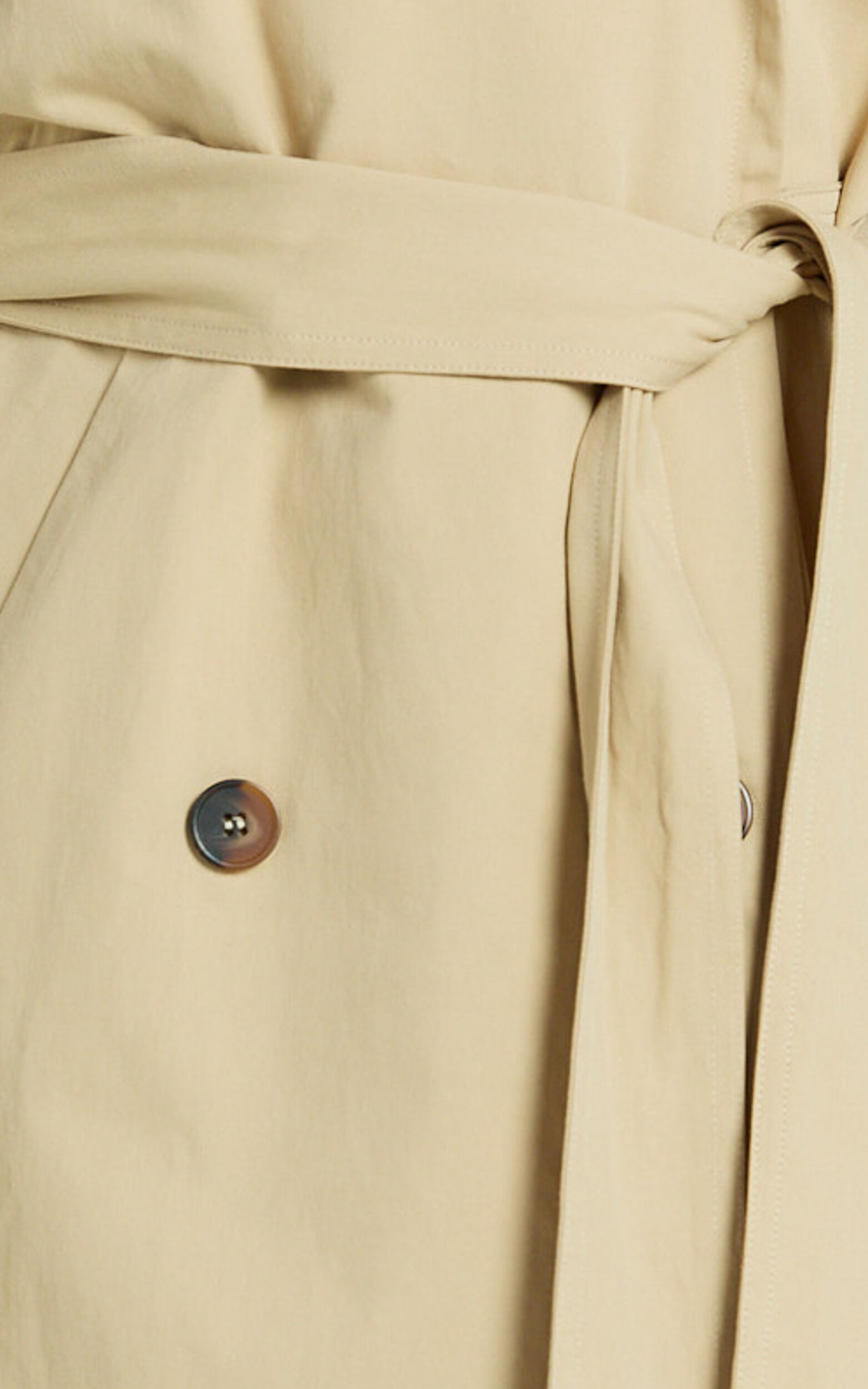 camel tie waist coat