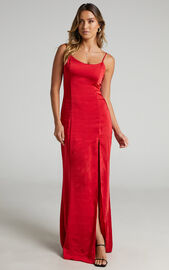 Aulani Thigh Split Maxi Dress in Red | Showpo USA