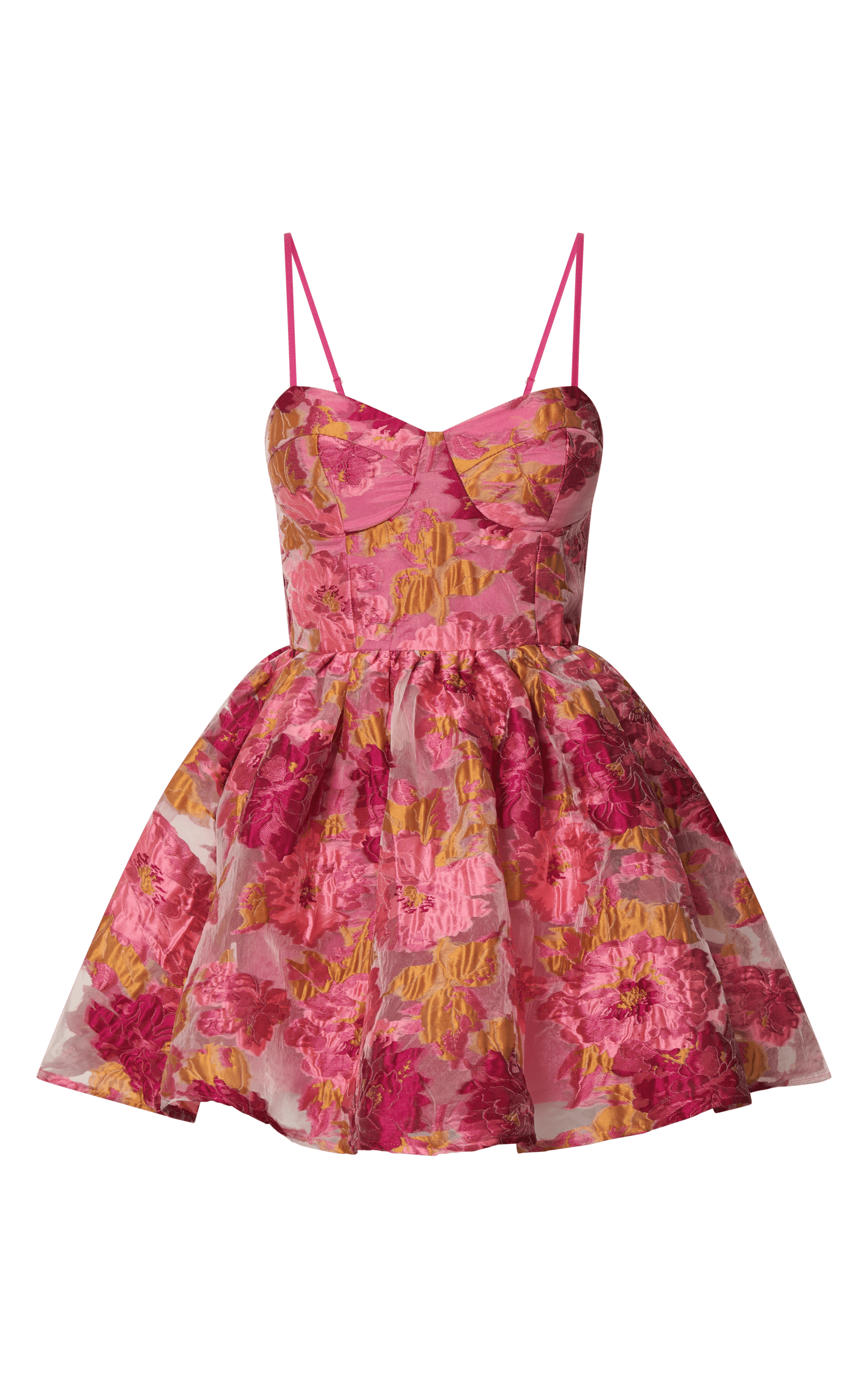 Brailey Mini Dress - Sweetheart Bustier Dress in Pink Jacquard | Showpo USA