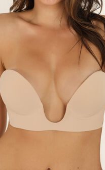 Plunge Stick On Bra in Beige