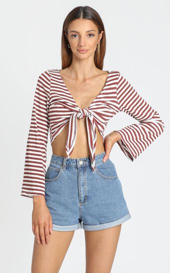 Elixir Top in Red and White Stripe