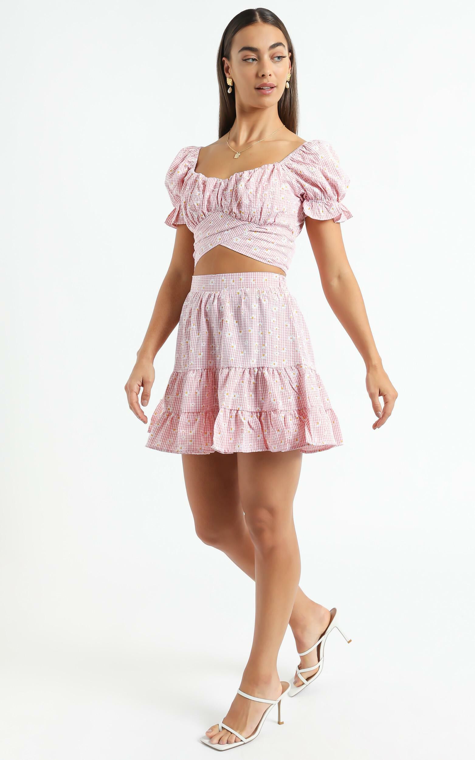 Red gingham two piece set on sale