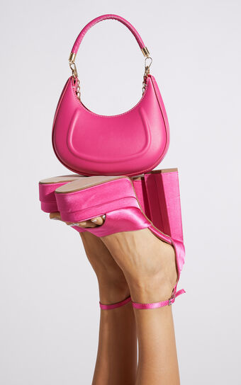 Demetria Bag - Half Moon Two Strap Bag in Pink