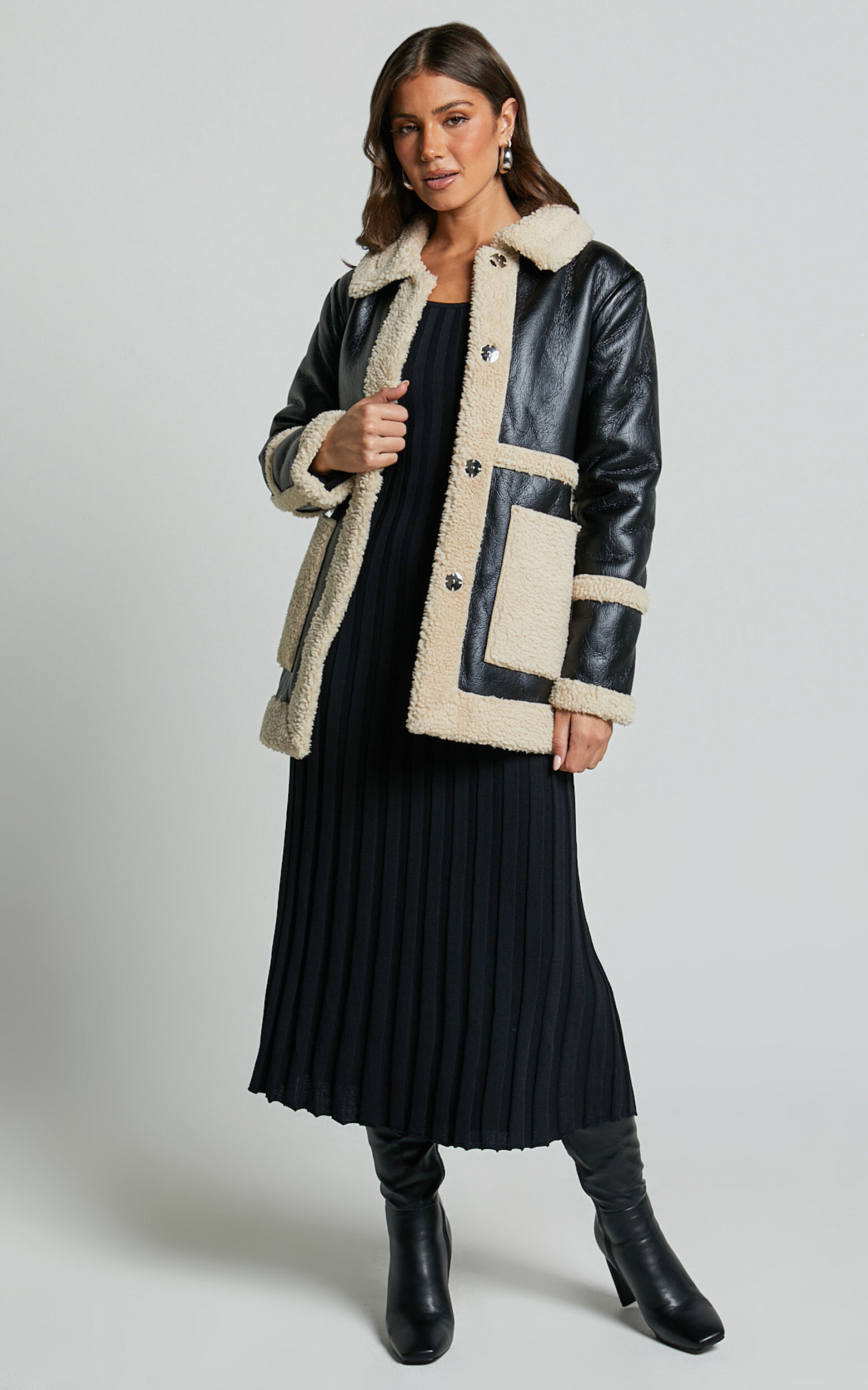 Aviator faux shearling jacket sales