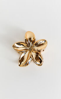 Oliver Flower Hair Clip in Gold
