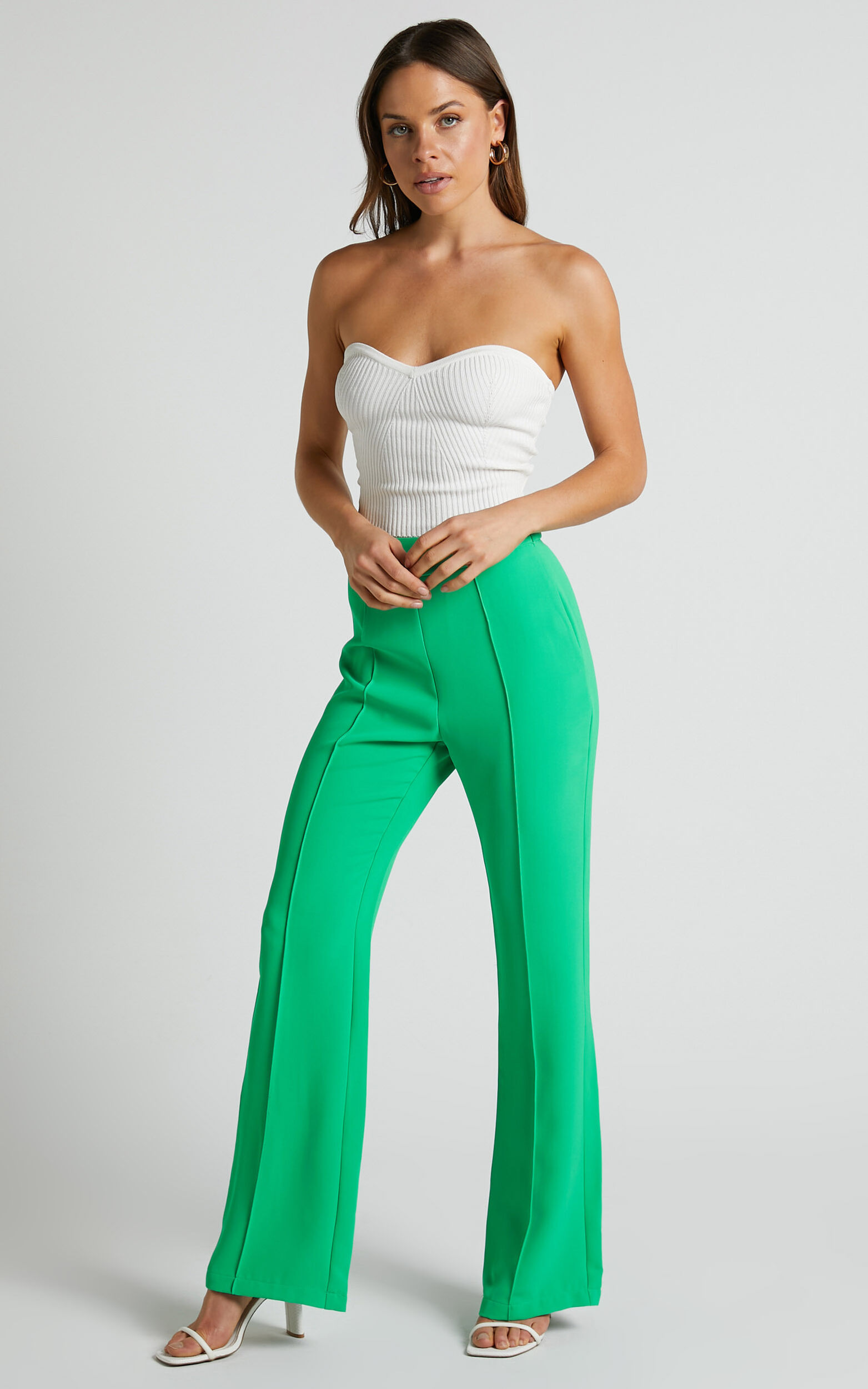 Jessa Pants - High Waisted Pants in Green - 06, GRN1