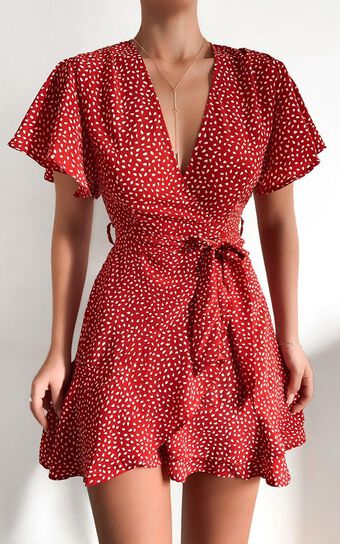 Constance Dress in Red Spot
