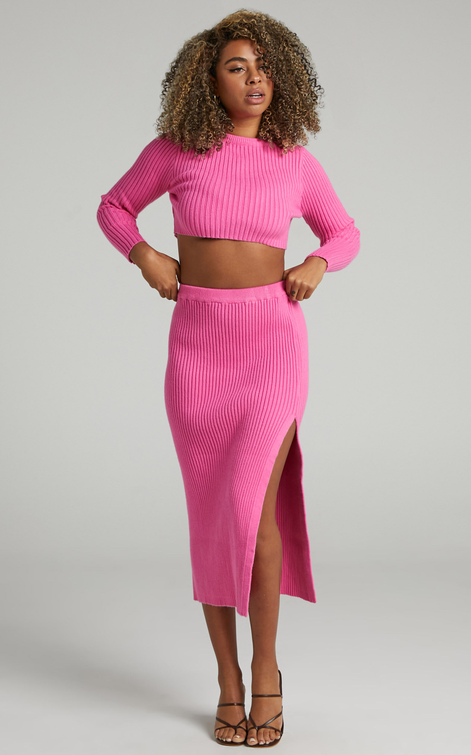 Hot pink new arrivals knit skirt