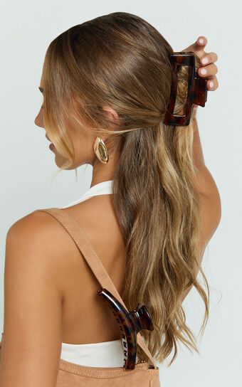 Jenner Hair Clip - 2 Pack Large Hair Clips in Tort