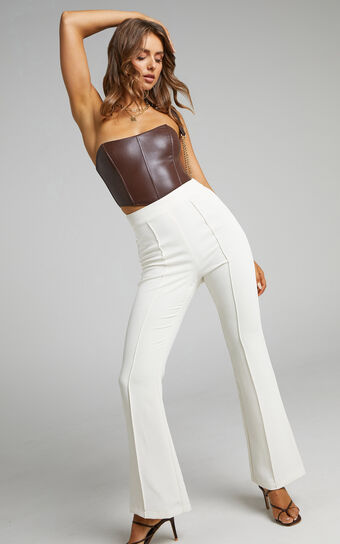 Jessa Pants - High Waisted Pants in Stone
