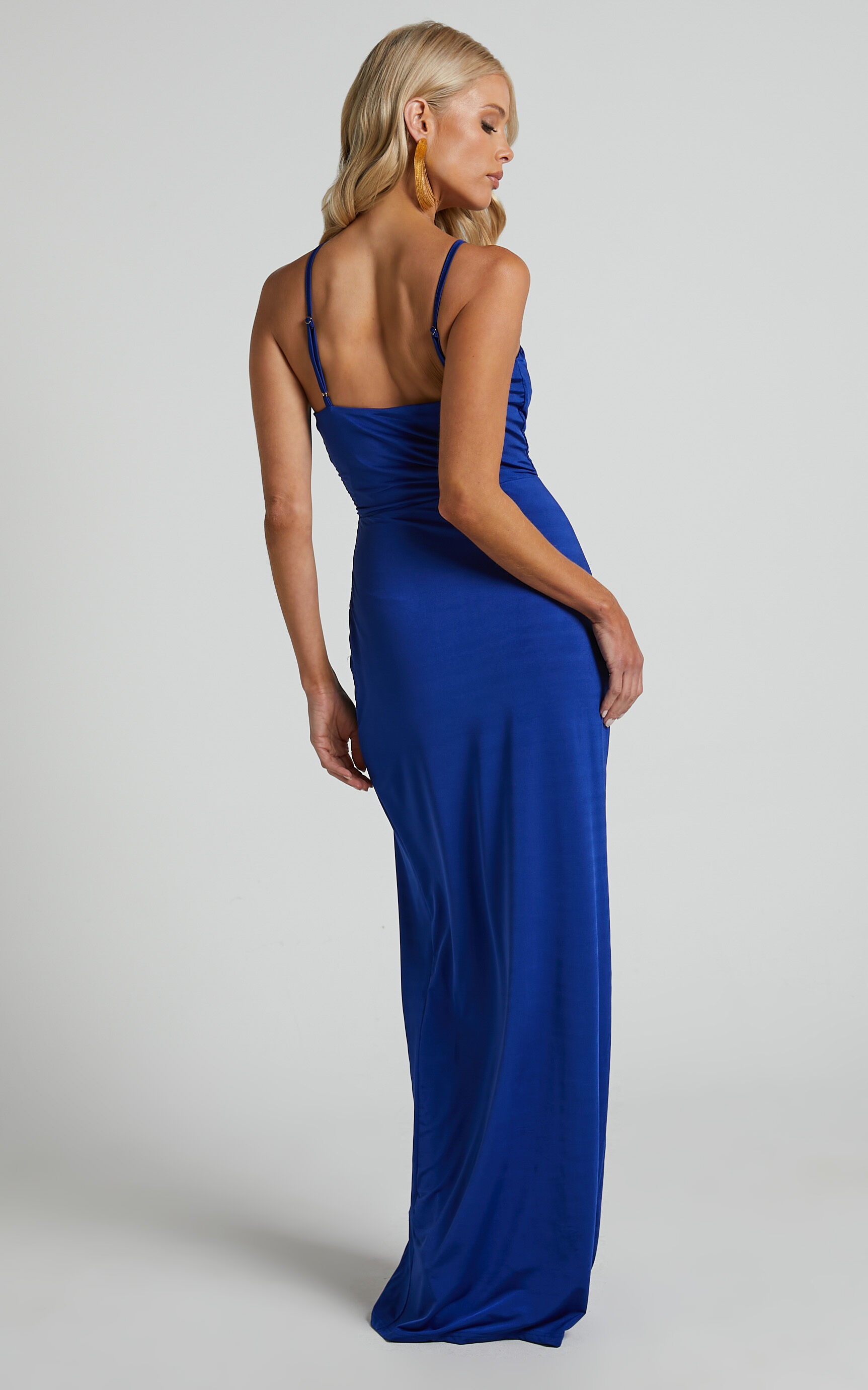 One shoulder side split discount dress