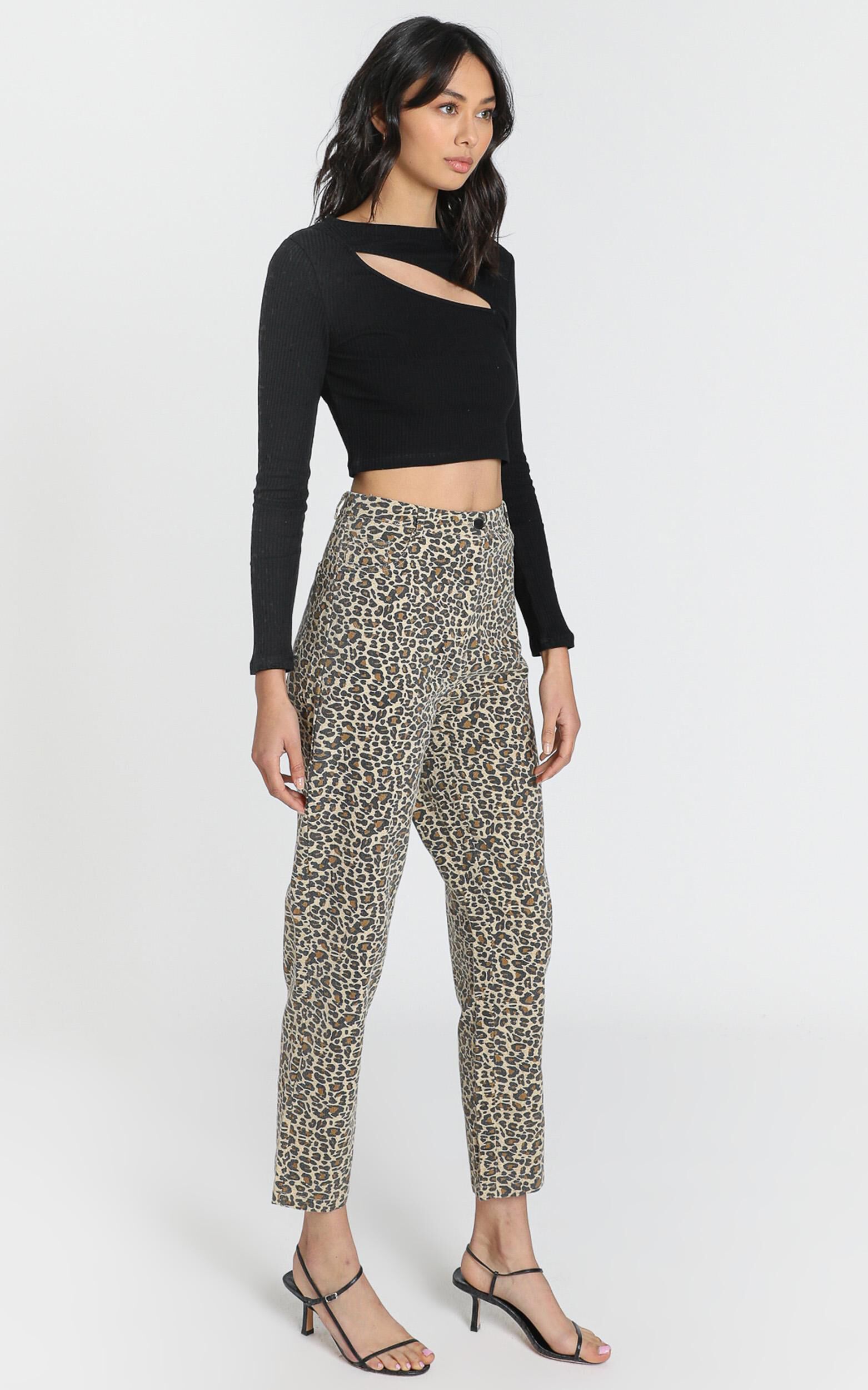 Leopard cheap mom jeans