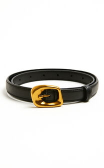 Chantelle Belt - Thin Buckle Belt in Black