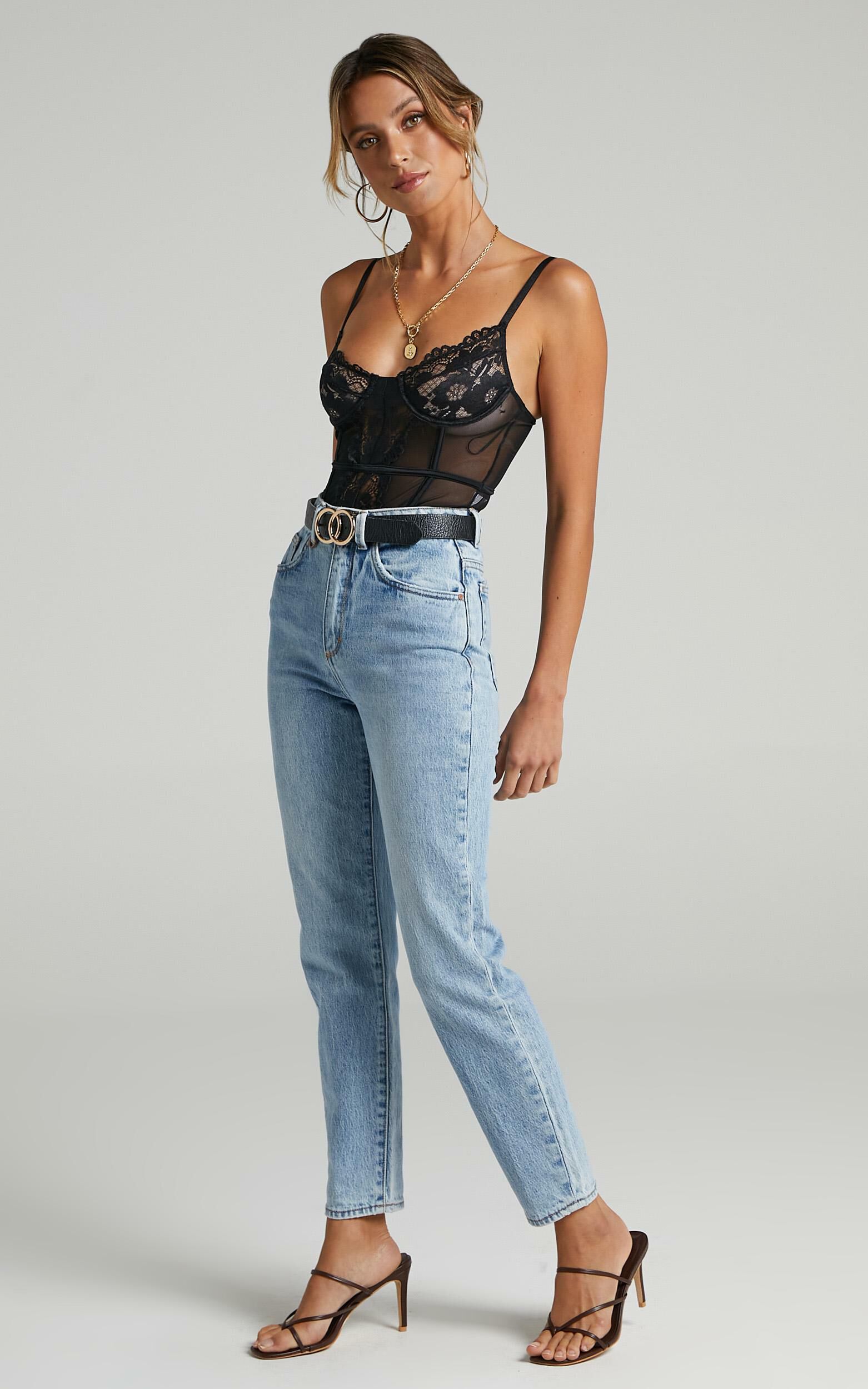 Jeans and online lace bodysuit