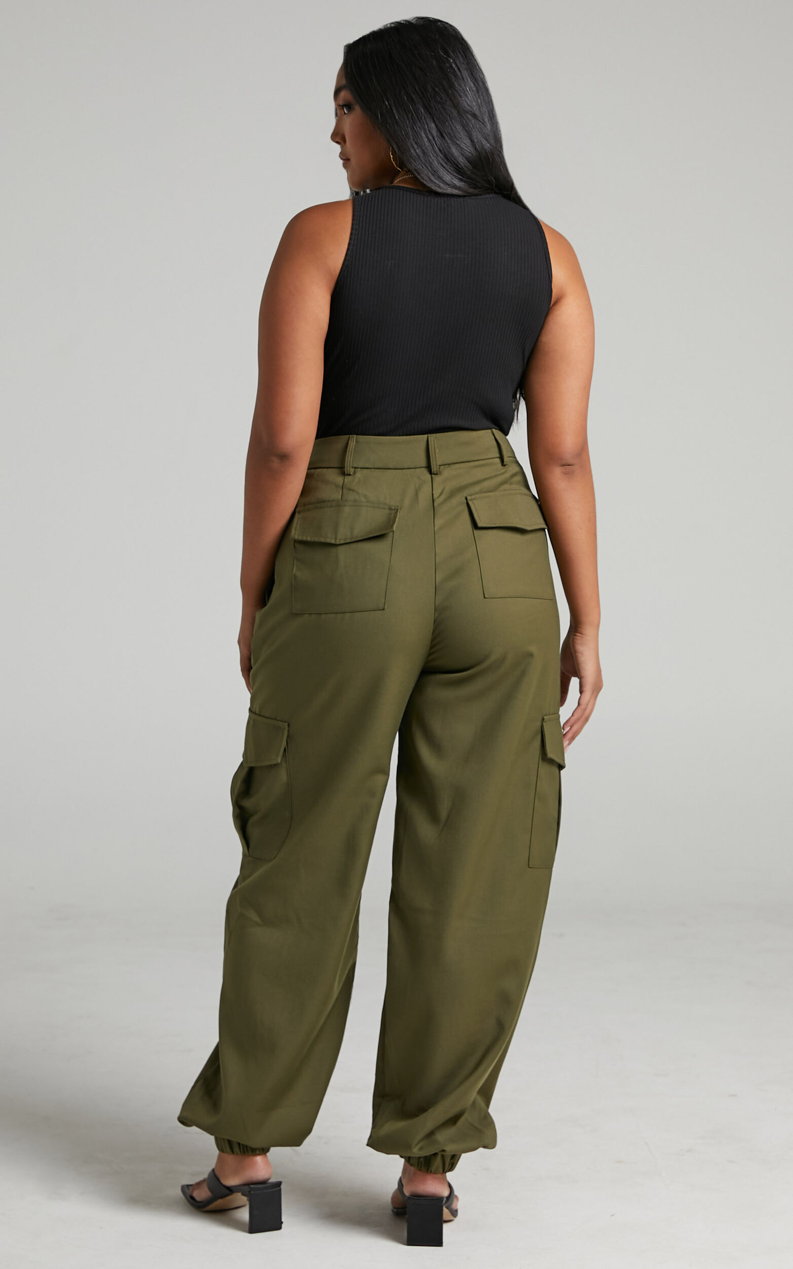 Plus size olive green cargo pants 2025