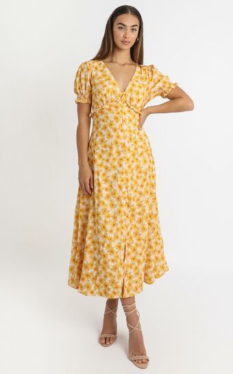 Our Paradise Dress in sunflower print