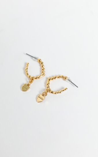Minc Collections - Stone Hoops Earrings in Gold