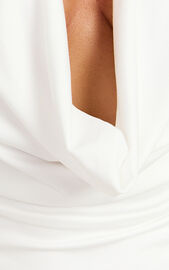 Ashlee Mini Dress - Halter Cowl Neck Bodycon Dress in White | Showpo EU