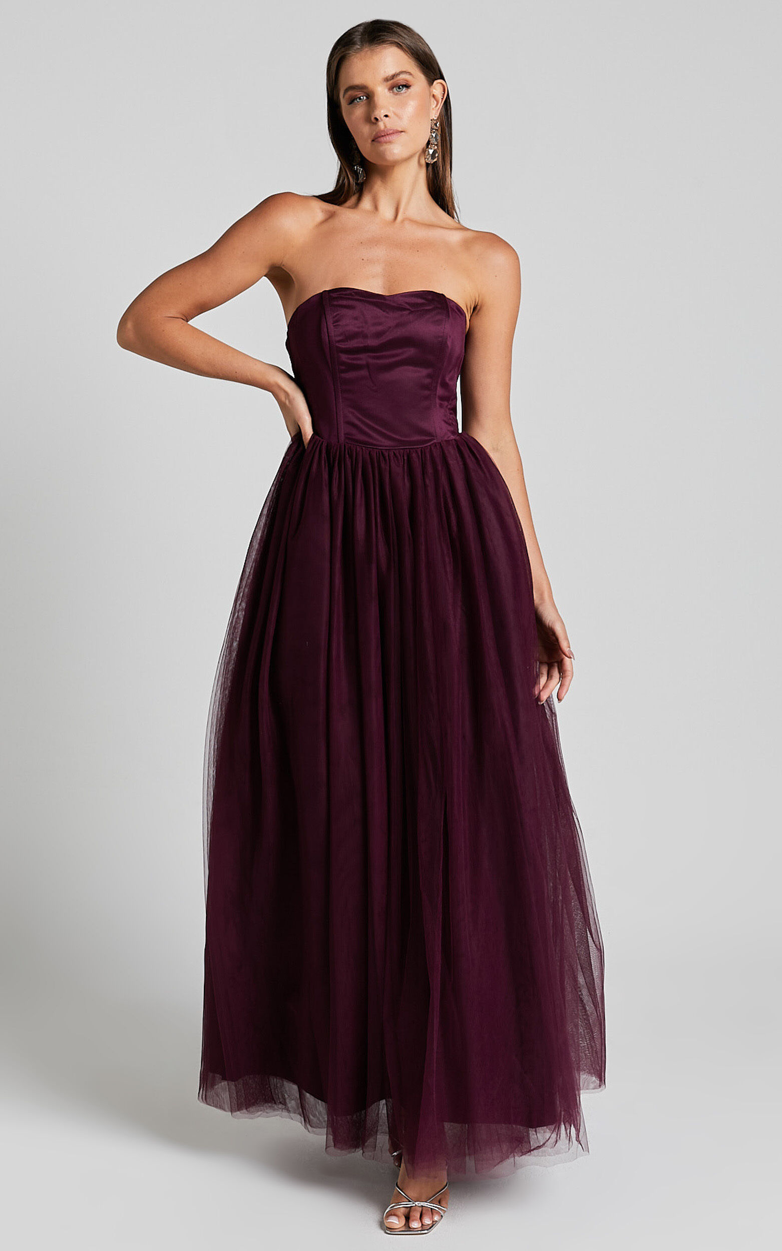 aubergine cocktail dress