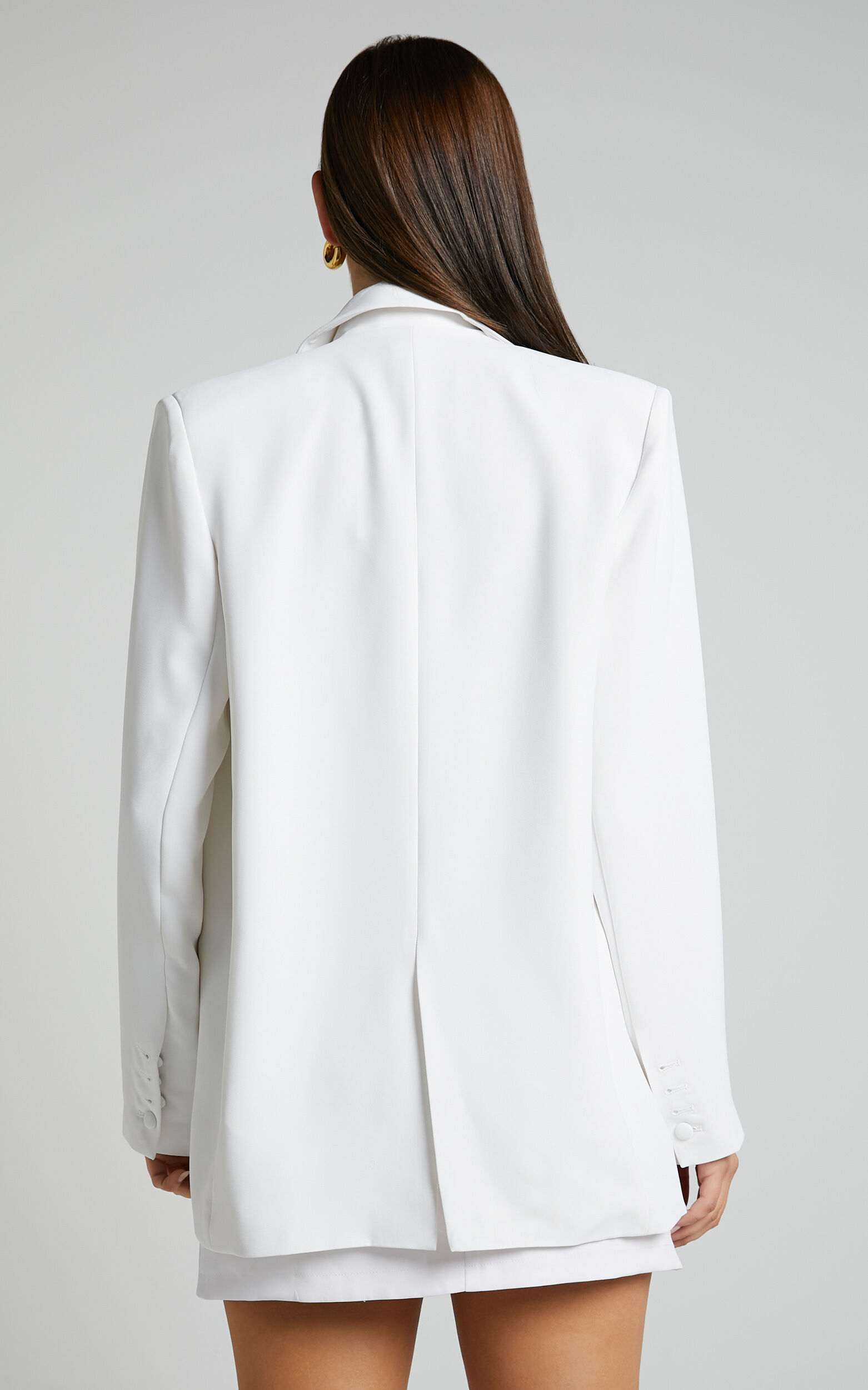 Long sale white blazer