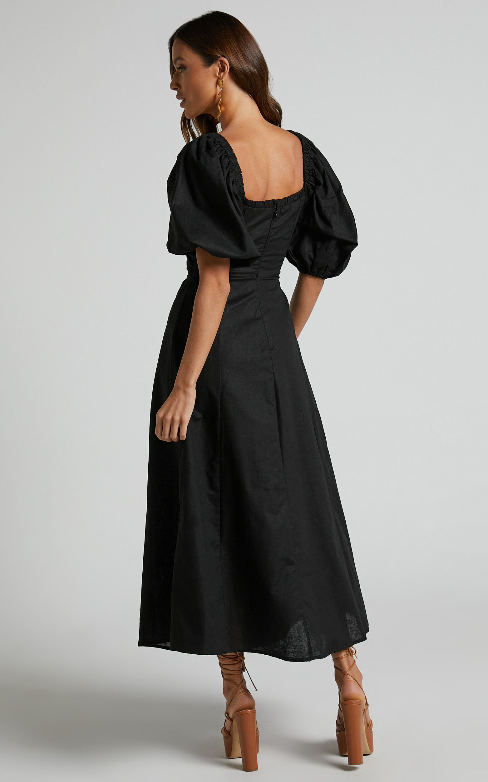 Puff sleeve new arrivals dress black