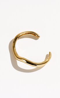 Wendy Bracelet - Chunky Wave Bangle Set Bracelet in Gold