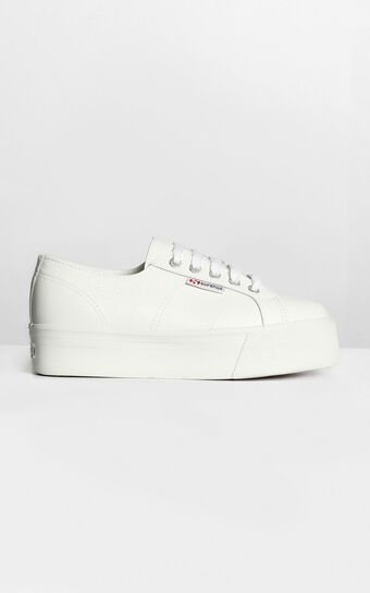 Superga - 2790 FGLW Platform Sneakers in White Leather