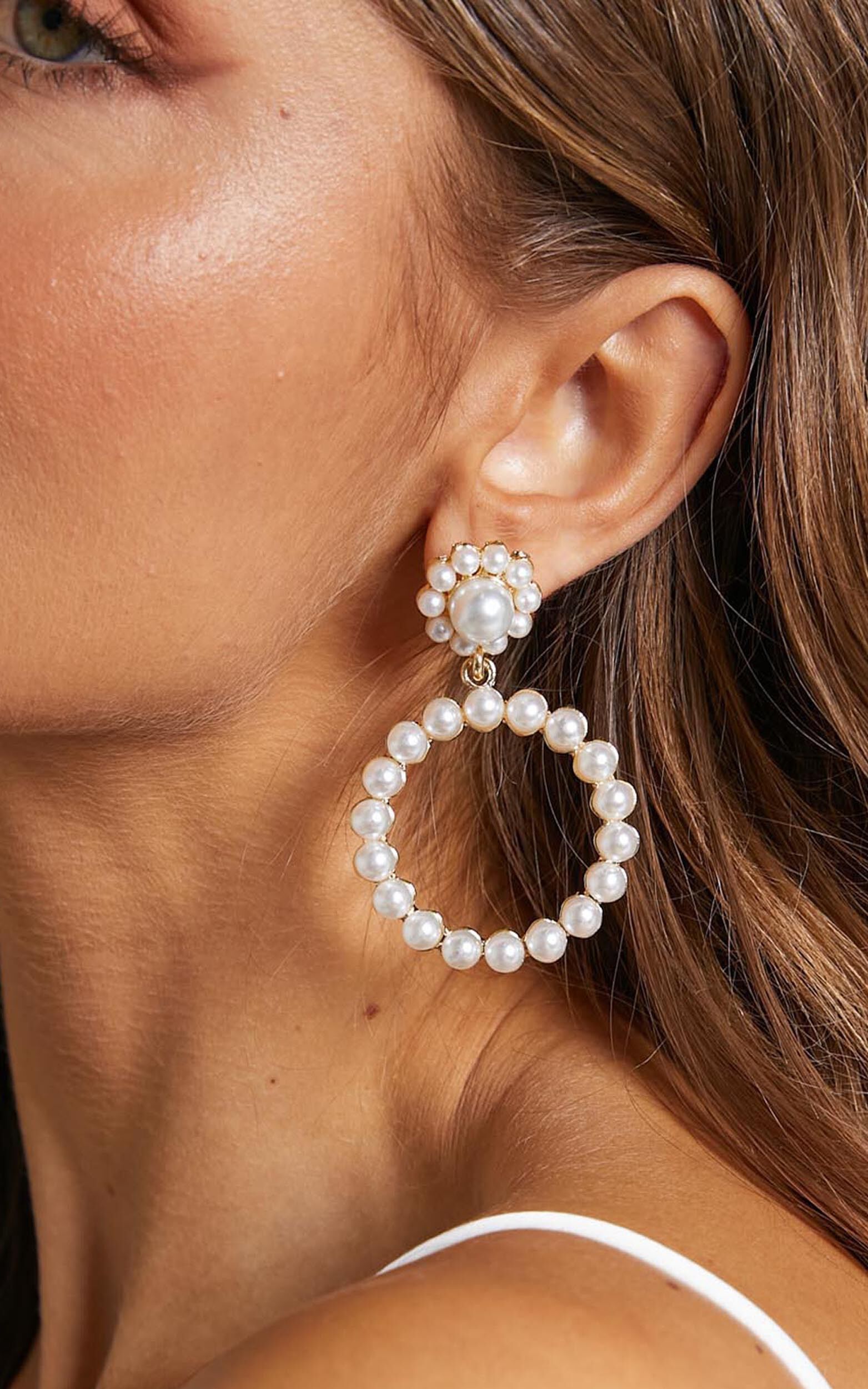 Faux pearl cheap dangle earrings