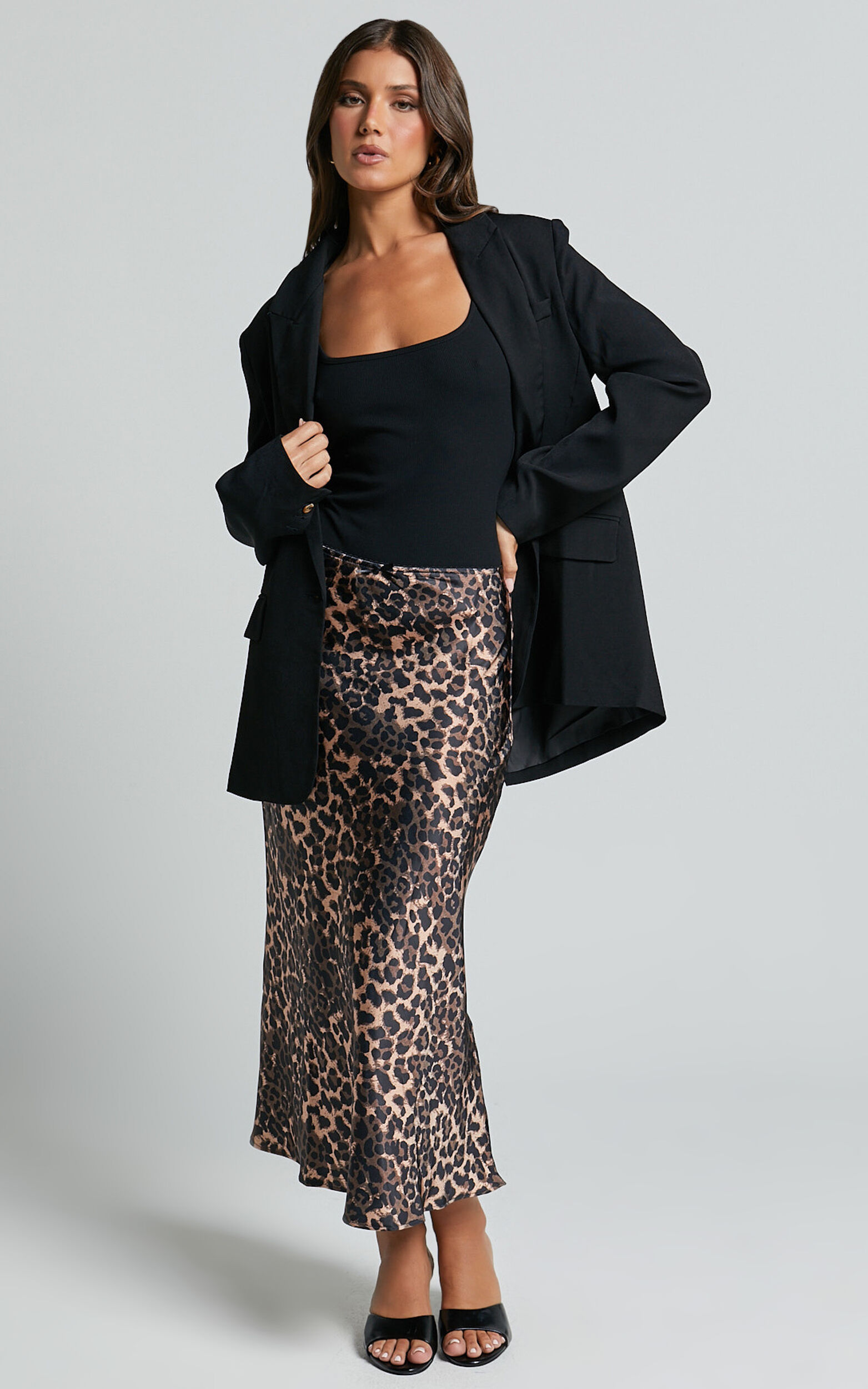 Lioness - Enigmatic Midi Skirt in Leopard - L, BRN1