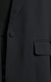 Michelle Blazer - Oversized Plunge Neck Button Up Blazer in Black | Showpo