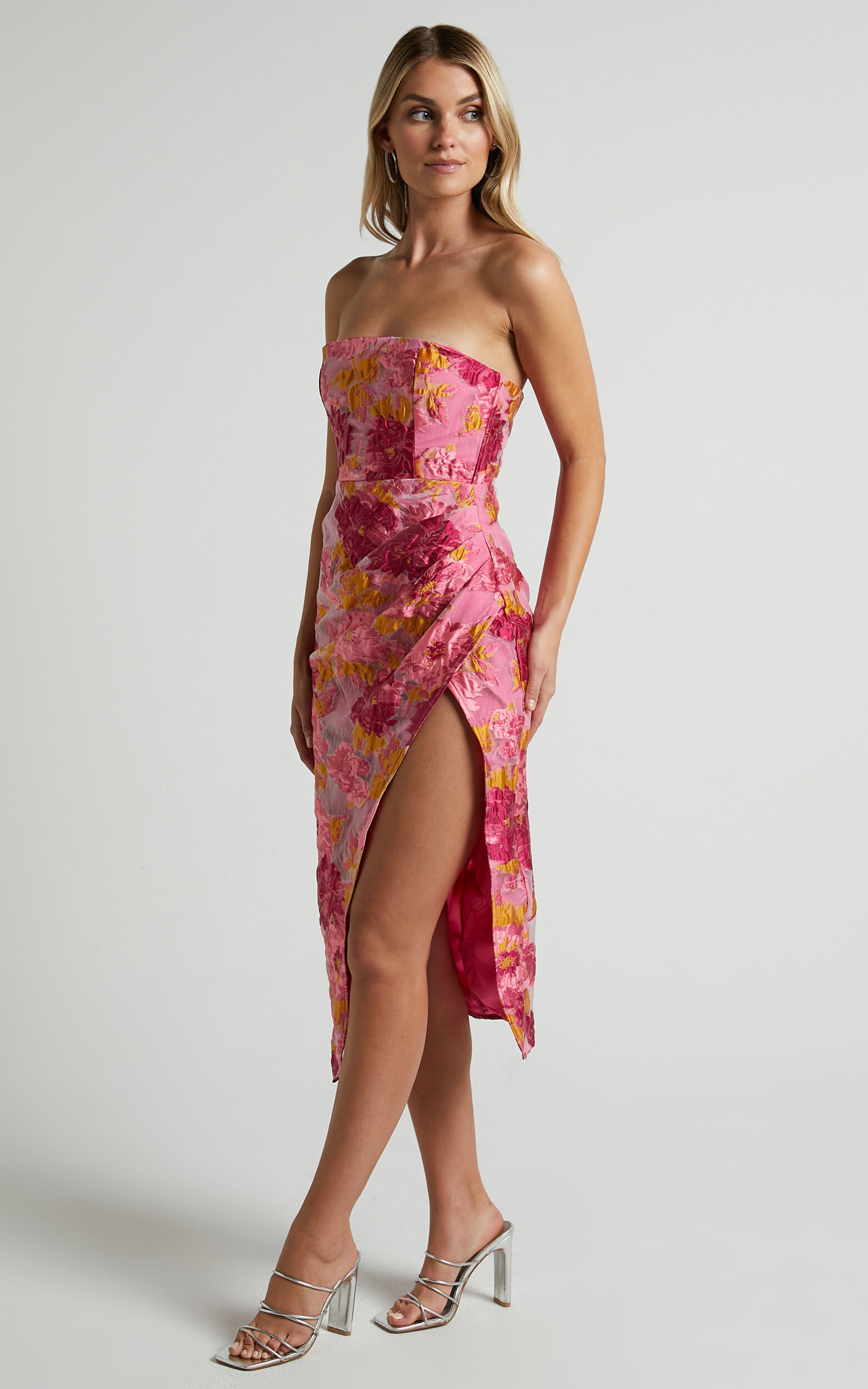 Pink dress sale with split